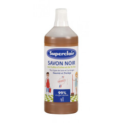 Superclair - SAVON NOIR - černé mýdlo na úklid, s BIO lněným a olivovým olejem 1 l